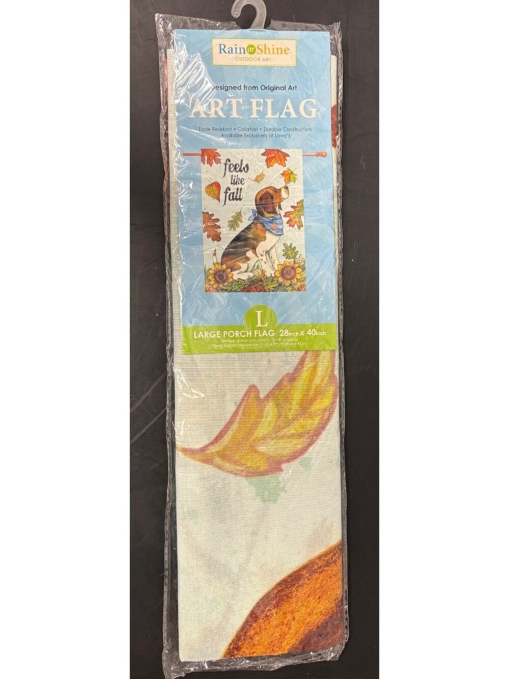 Rain Or Shine Large Outdoor Porch Flag Feels Like Fall Dog Beagle 28" X 40"